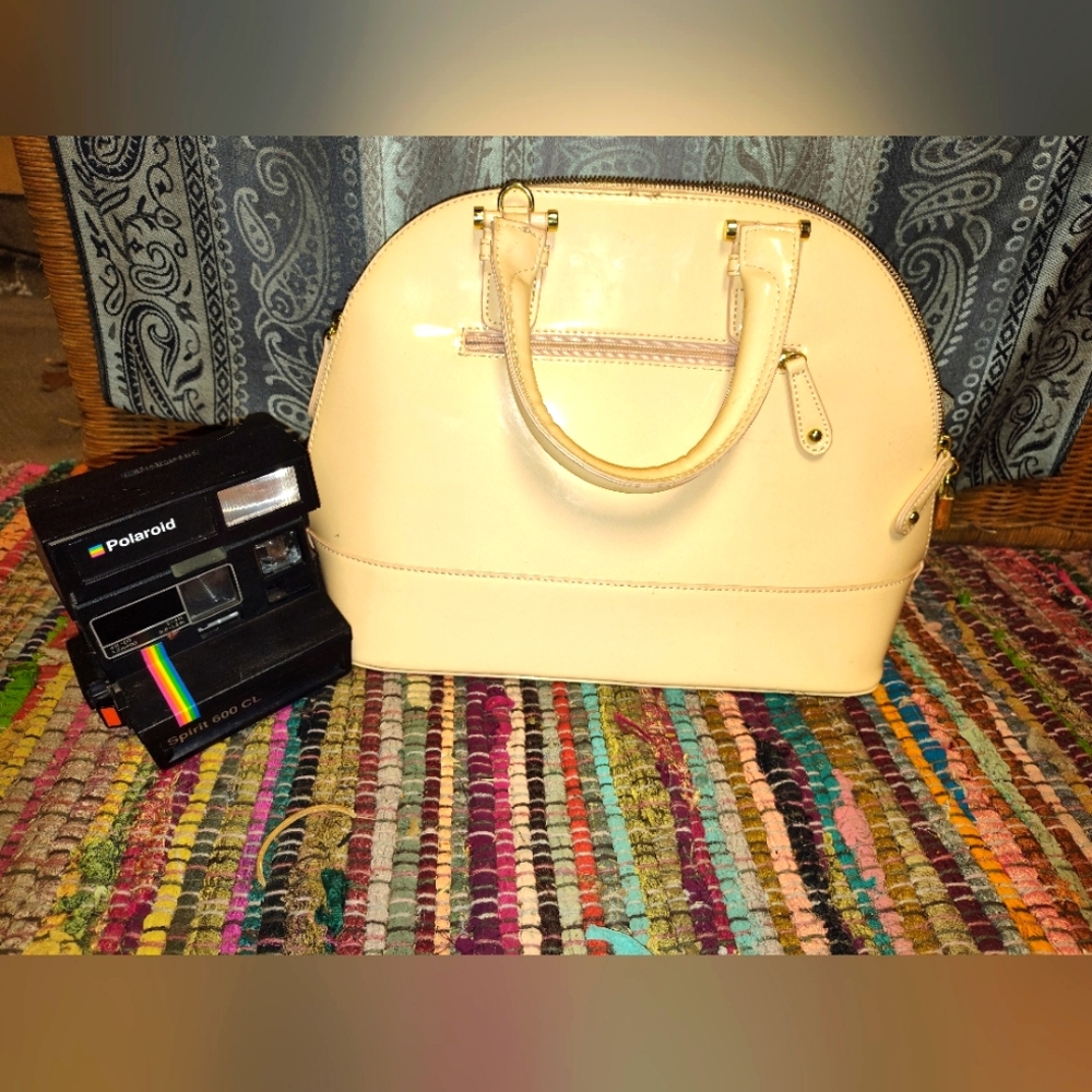 Just Fab Peach Patent Hand Bag
